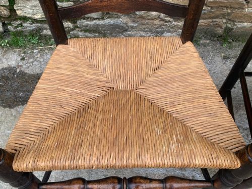 fig 2. Pair of Rush Seat Ladderback Carver Chairs