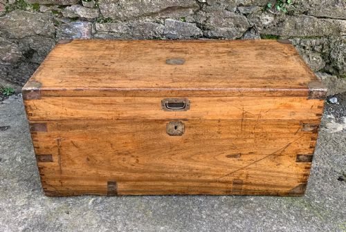 Antique Camphor Wood Military Trunk