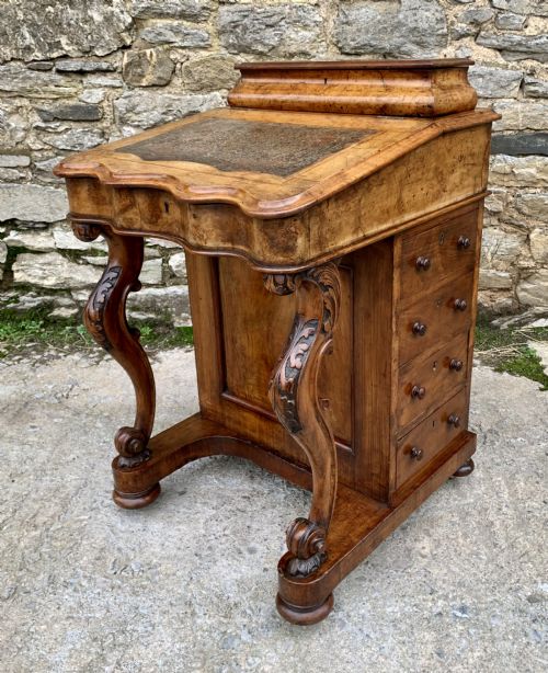 Victorian Burr Walnut Davenport Desk