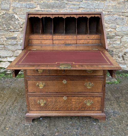 Georgian Oak Cross Banded Bureau