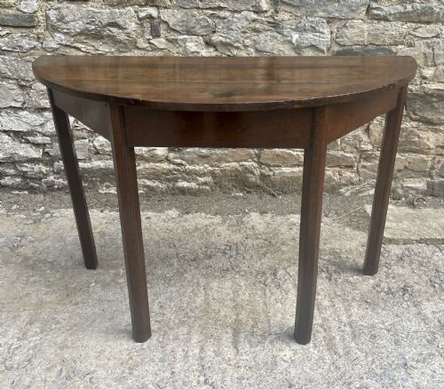Antique Georgian Oak Demi Lune Table