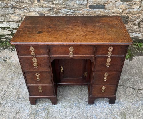 fig 1. 18th Century Georgian Oak Kneehole Desk