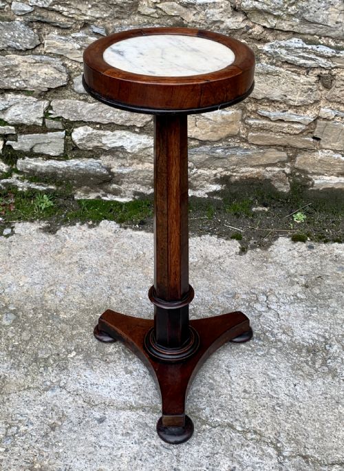 Regency Rosewood Marble Top Pedestal Table