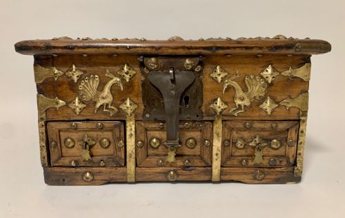 fig 1. Antique Indian Brass Mounted Casket