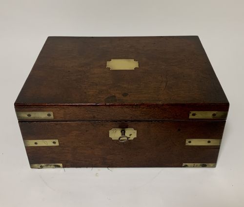 fig 1. Antique Mahogany Campaign Writing Slope