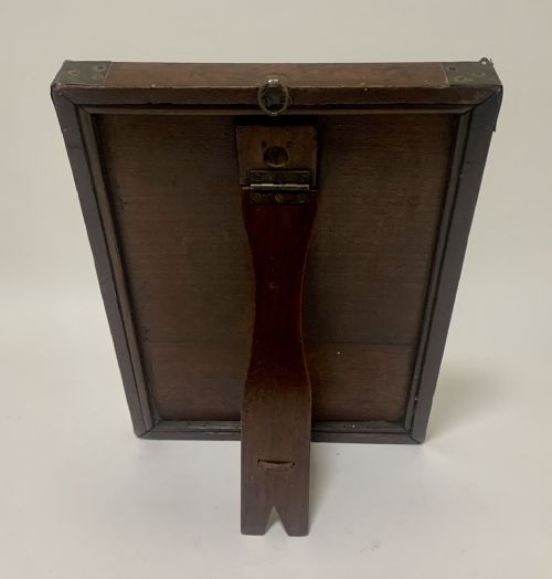 fig 1. Antique Mahogany Campaign Travelling Mirror