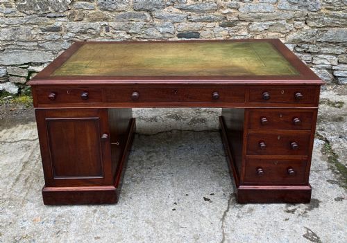 Large Victorian Mahogany Partners Desk