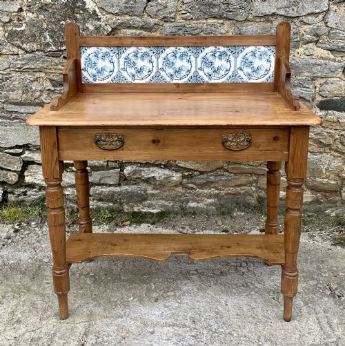 Antique Pine Tiled Washstand