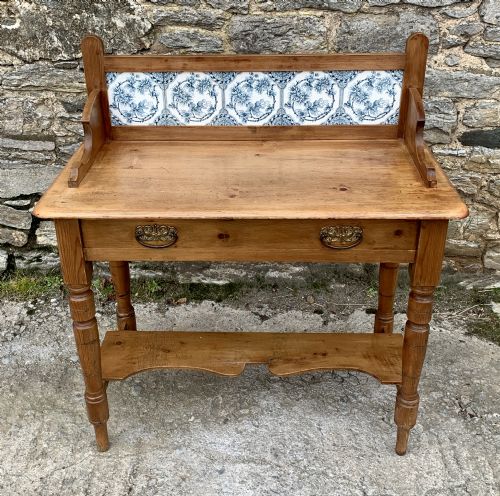 fig 1. Antique Pine Tiled Washstand