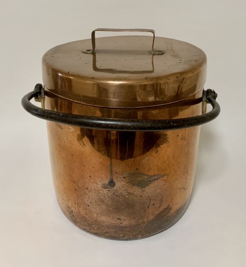 fig 1. Large Antique Copper Cooking Pot