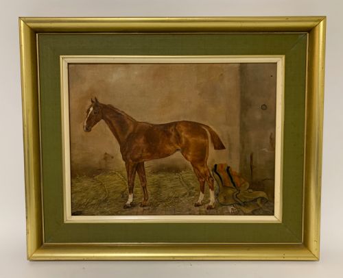 Oil on Canvas Portrait of a Horse