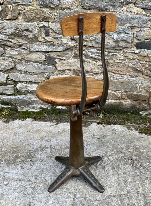 fig 1. Original Antique Singer Factory Machinists Chair