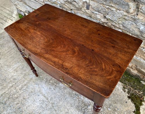 fig 1. Antique Mahogany Side Table with Lift Up Top