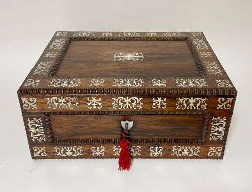 fig 1. Victorian Rosewood Inlaid Writing Slope
