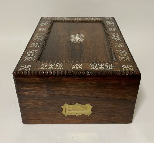 fig 2. Victorian Rosewood Inlaid Writing Slope