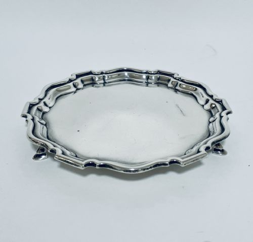 Small Antique Solid Sterling Silver Salver