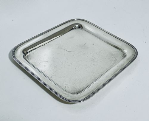 Small Antique Solid Silver Card Tray