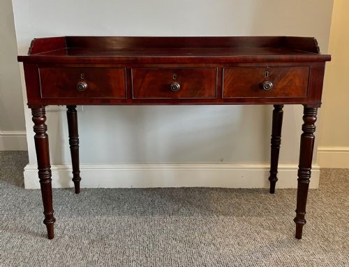 Regency Mahogany Three Drawer Table