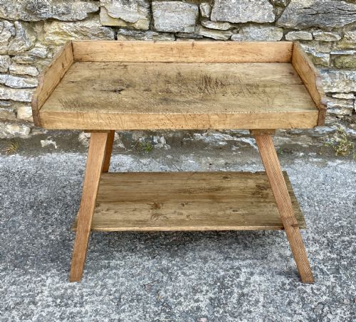 Antique Slab Top Butchers Prep Table