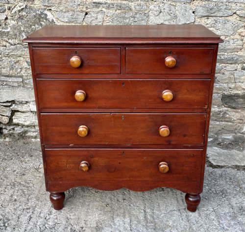 Victorian Pine Chest of Drawers in Original Finish