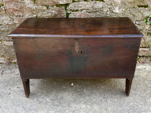 Early 18th Century Planked Oak Coffer