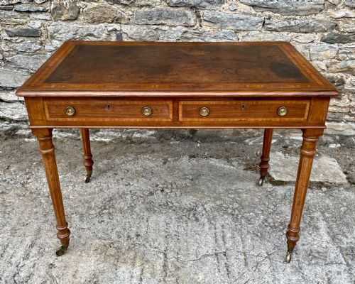Victorian Satinwood Crossbanded Writing Table