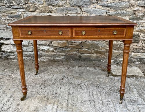 fig 1. Victorian Satinwood Crossbanded Writing Table