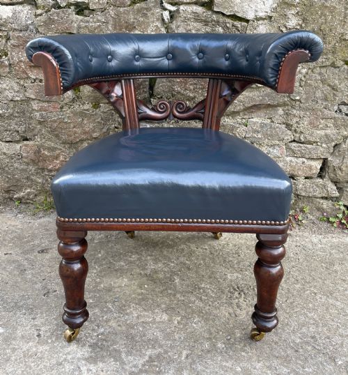 fig 1. Victorian Mahogany Framed Leather Captains Chair
