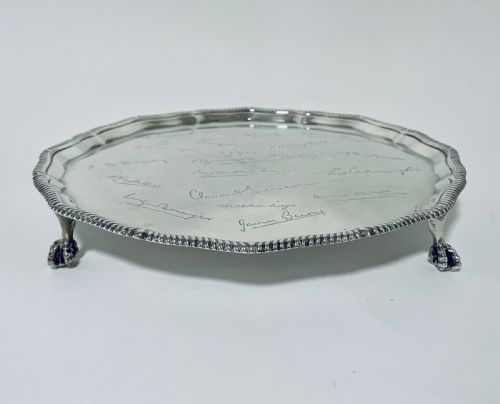 fig 1. Antique Solid Sterling Silver Salver
