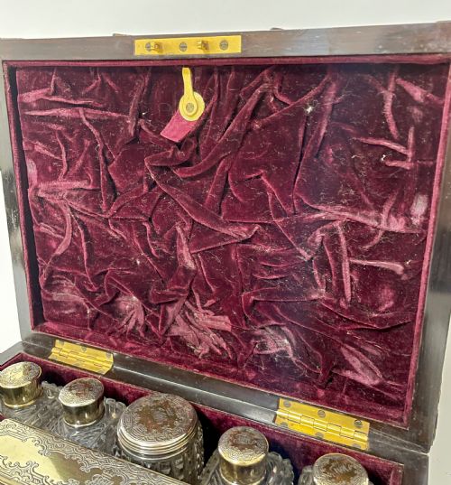 fig 2. Victorian Rosewood Vanity Box with Silver Gilt Fittings 1844