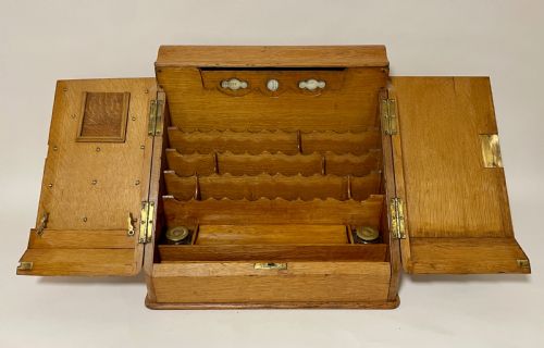 Victorian Oak Stationery Cabinet