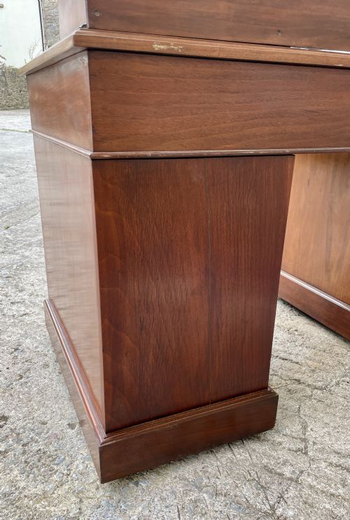 fig 1. Antique Edwardian Walnut Pedestal Desk