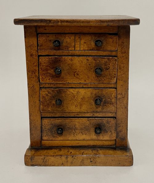 Antique Miniature Burr Chest of Drawers