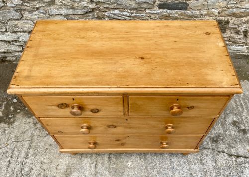 fig 1. Small Victorian Stripped Pine Chest of Drawers