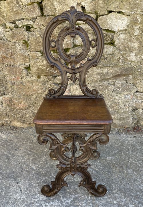 Antique Cast Iron Hall Chair