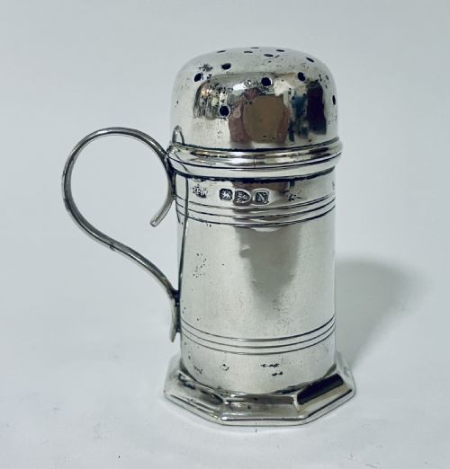 Victorian Silver Pepper Shaker with Handle