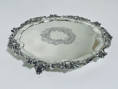 fig 1. Large Antique Solid Sterling Silver Salver