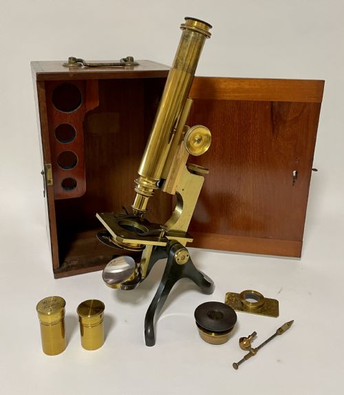 Victorian Brass Microscope by Wray London
