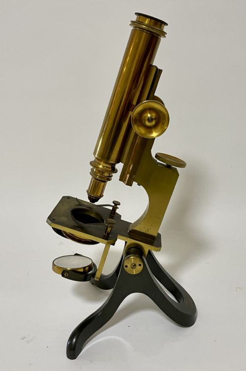 fig 1. Victorian Brass Microscope by Wray London