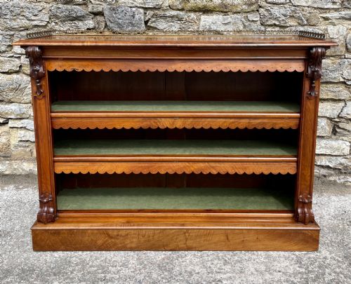 Victorian Walnut Open Bookcase