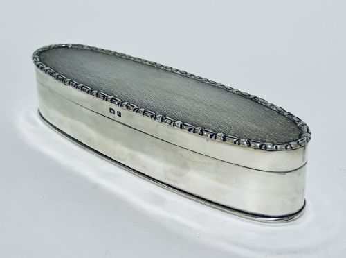 fig 1. Antique Solid Silver Oval Dressing Table Box