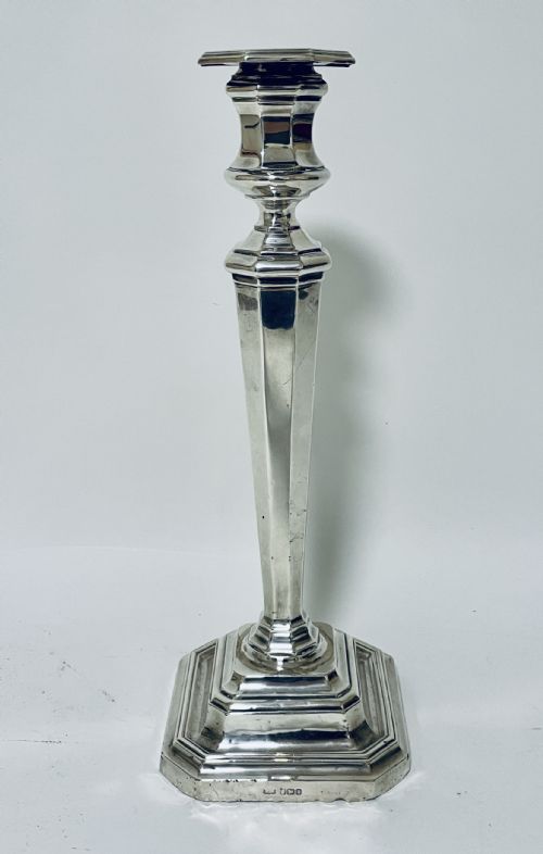 Large Antique Silver Candlestick