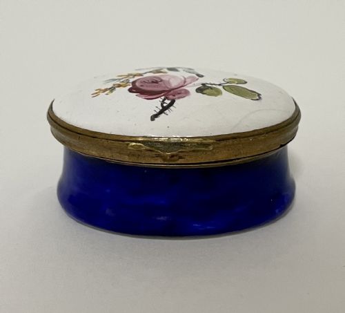 18th Century Georgian Bilston Enamel Mirrored Patch Box