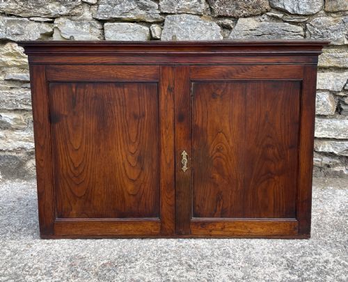 Antique Georgian Elm Hanging Wall Cupboard