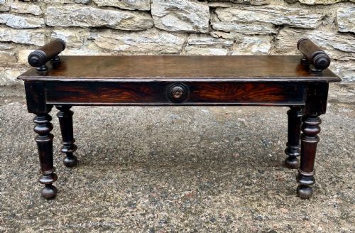 Antique Victorian Oak Window Bench