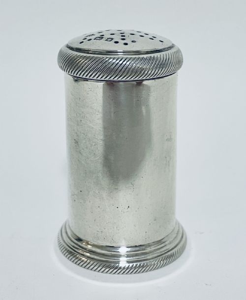 Antique Solid Silver Pepper Pot Shaker Pepperette