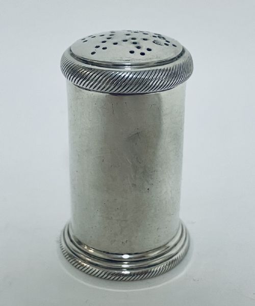 fig 1. Antique Solid Silver Pepper Pot Shaker Pepperette