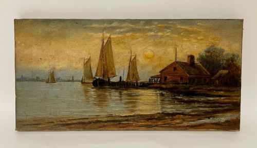 Decorative Marine Oil on Canvas Painting