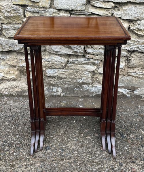 fig 1. Antique Edwardian Mahogany Nest of Three Tables