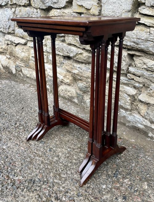 fig 2. Antique Edwardian Mahogany Nest of Three Tables